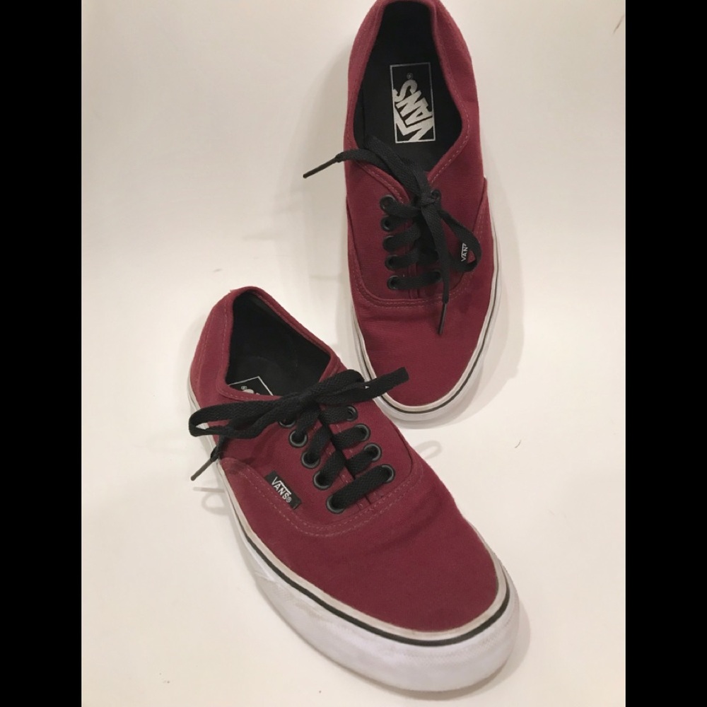 Men’s Authentic Vans -PORT ROYALE RED/BLACK Sz 6.5